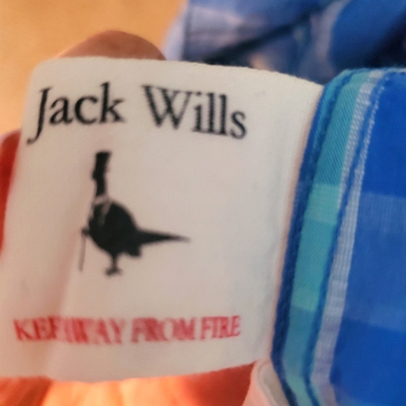 JACK WILLS UK Mens blue & teal Check Shirt button down cotton seersucker XL - Picture 8 of 10
